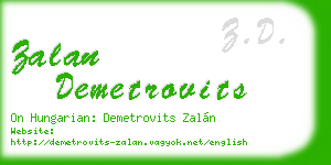 zalan demetrovits business card