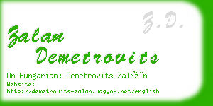 zalan demetrovits business card